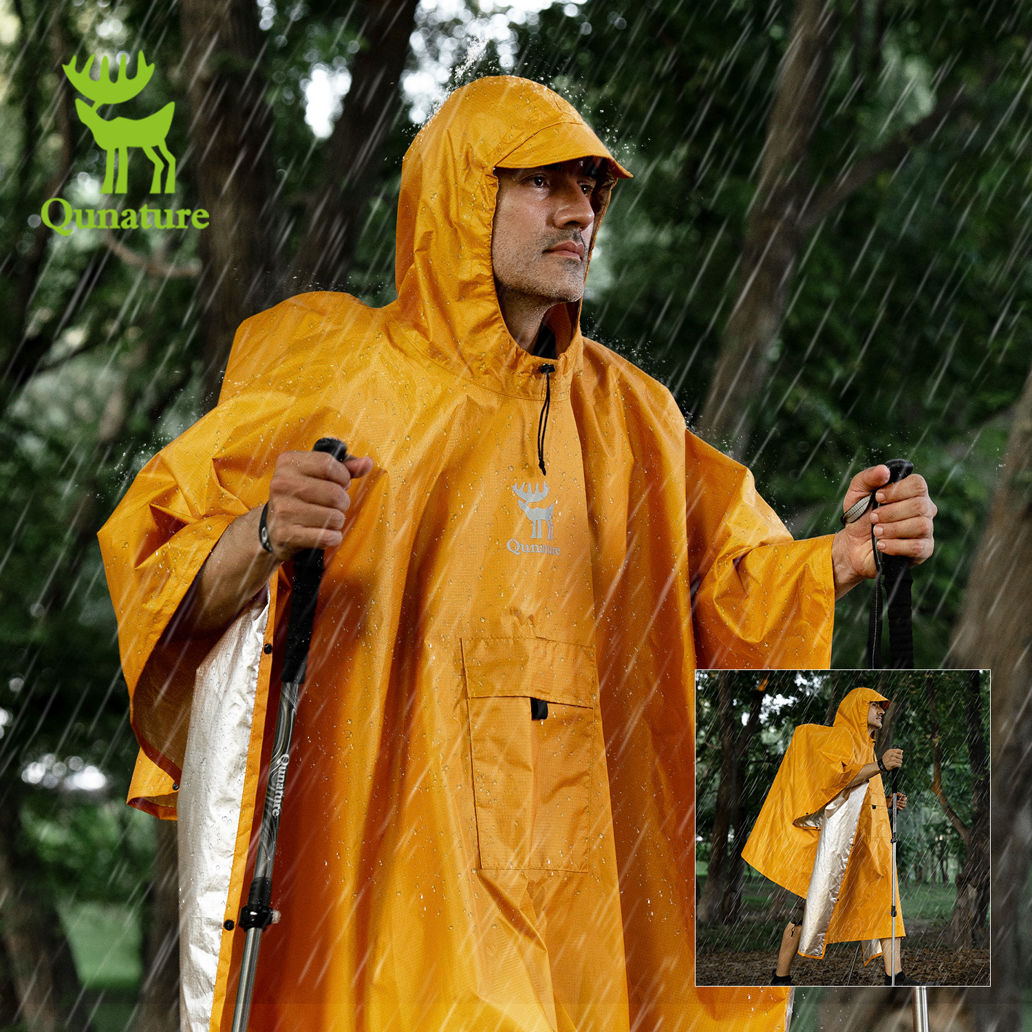 Summer Rain Clothing - Qunature Raincoat 100% Waterproof Long Rain