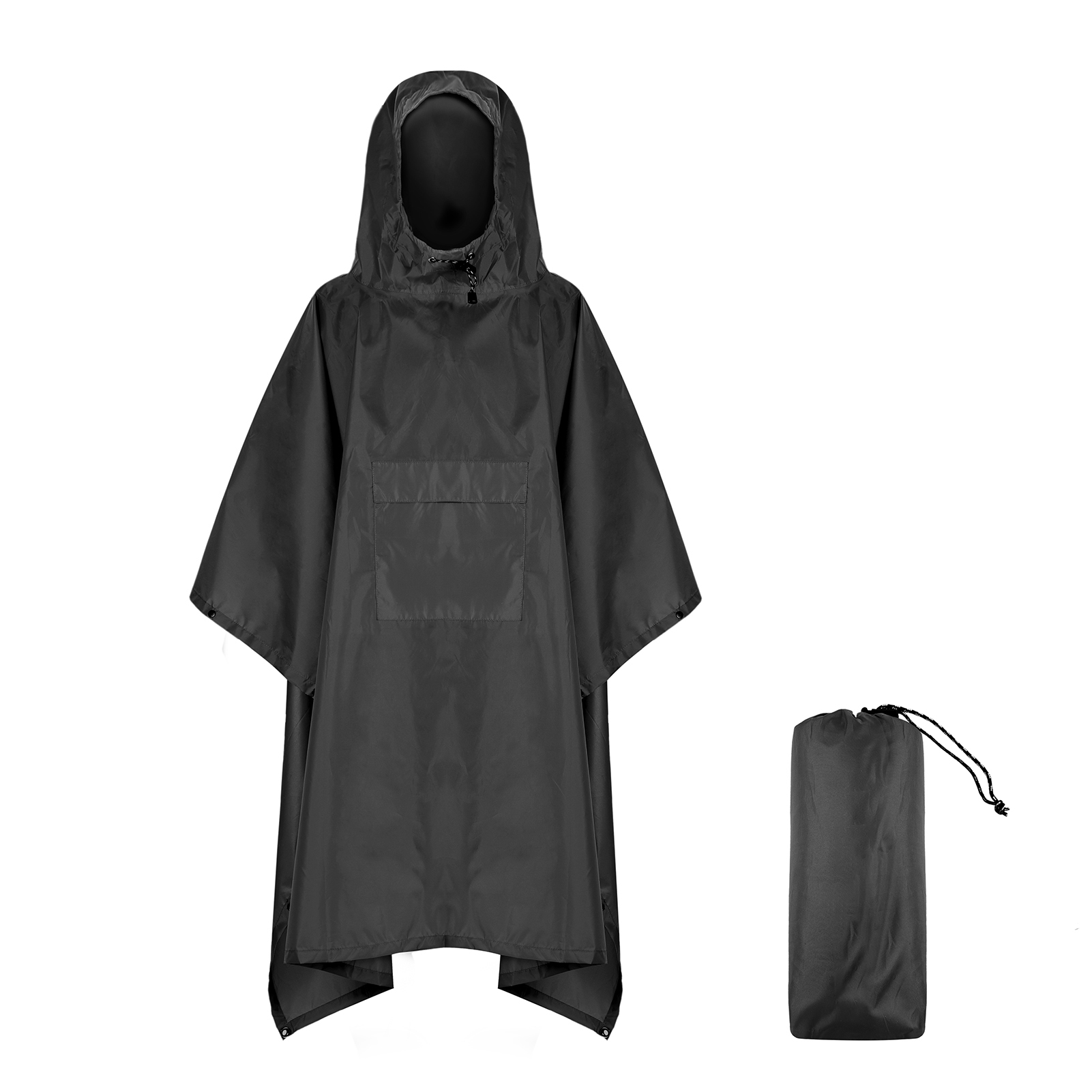 Summer Rain Clothing - Hooded Rain Poncho with Pocket Lightweight