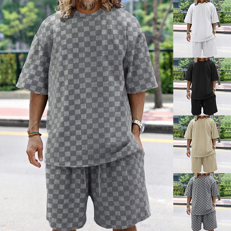Summer Clothing Patterns - Oversize Trendy Men's Clothing Embroidered Chessboard
