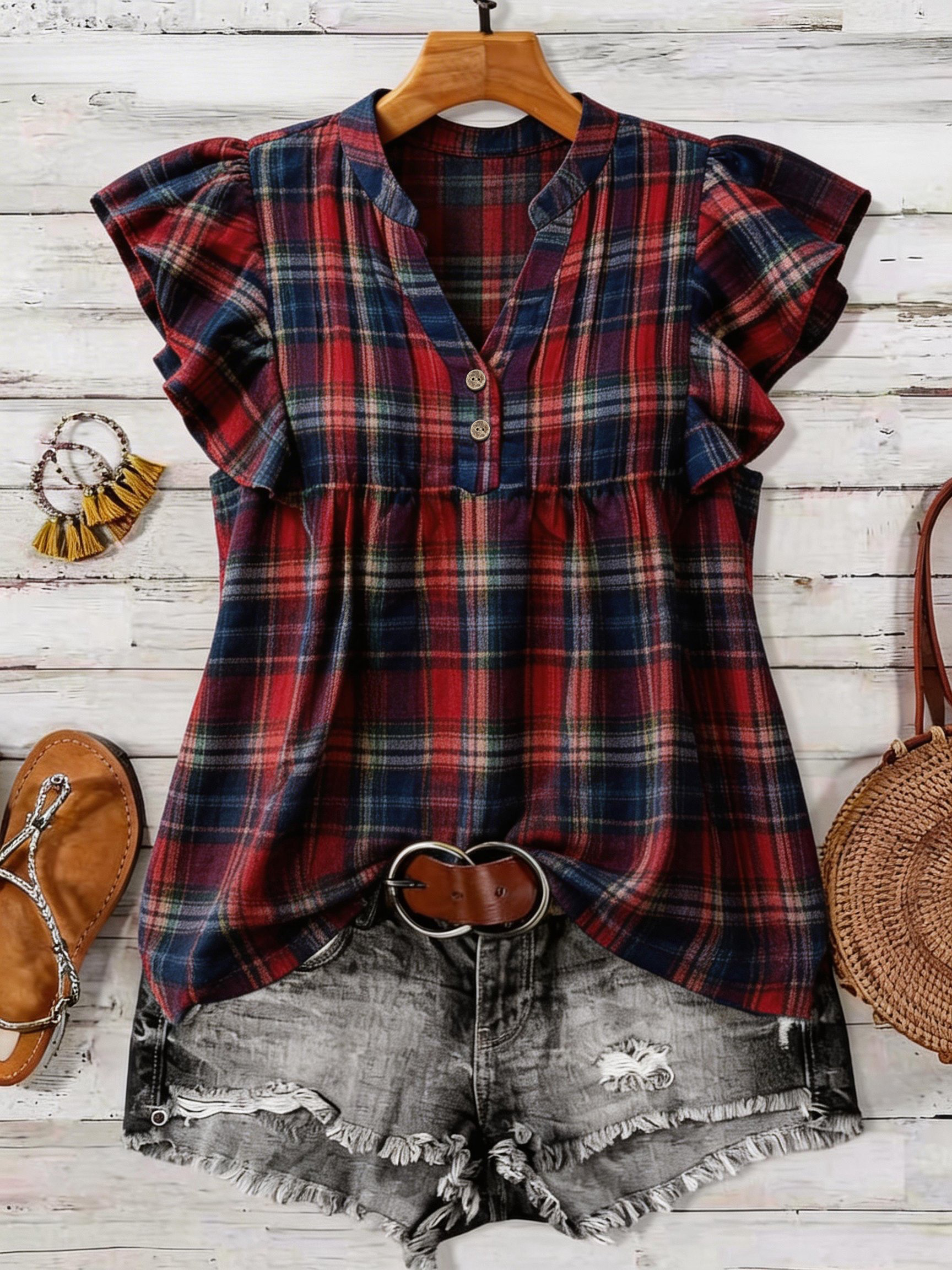 Summer Clothing For 70 Year Old Woman - plus Size Retro round Neck Printed