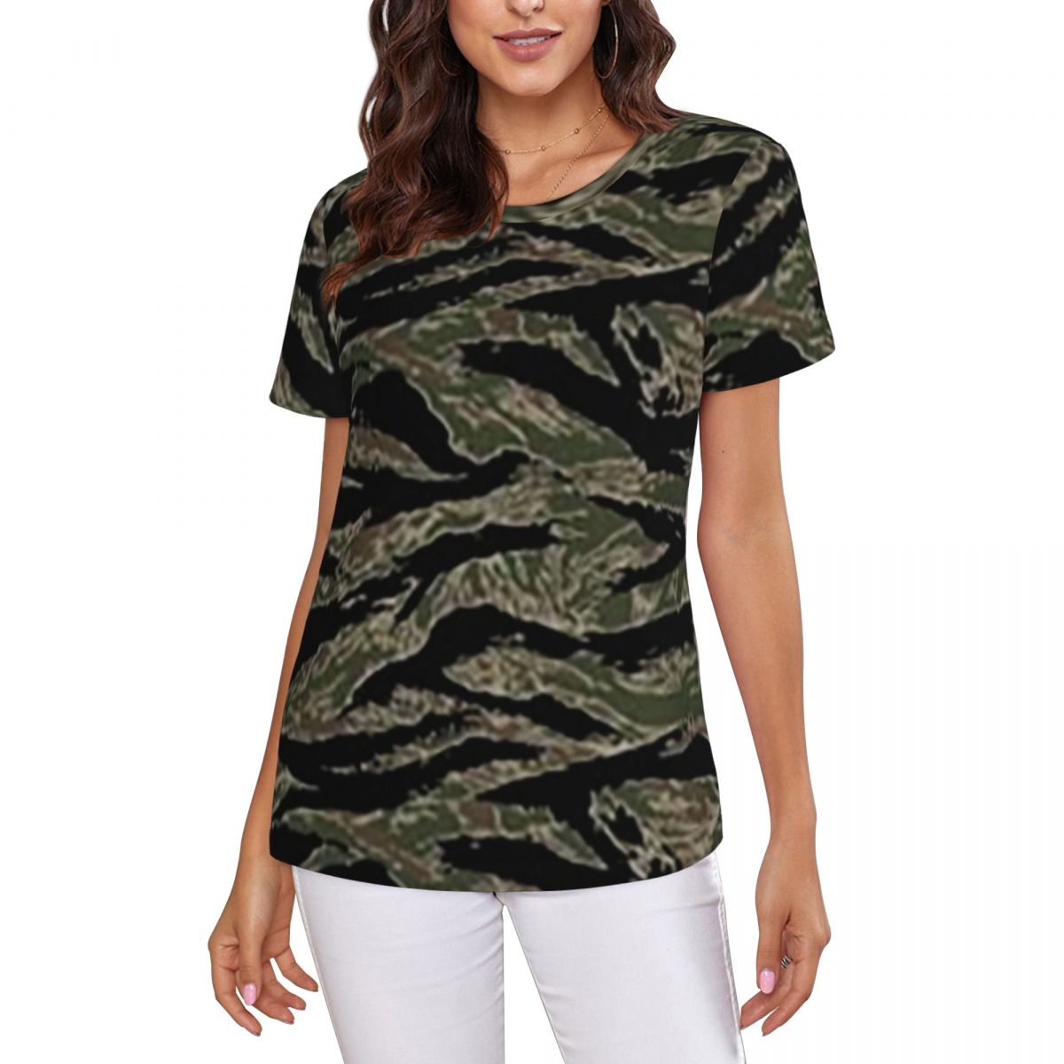 Tiger Stripe Camouflage Milita – Summer Clothing For 70 Year Old Woman Bewertung und Preis