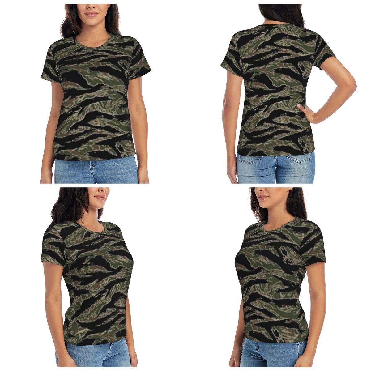 Tiger Stripe Camouflage Milita – Summer Clothing For 70 Year Old Woman Bewertung und Preis
