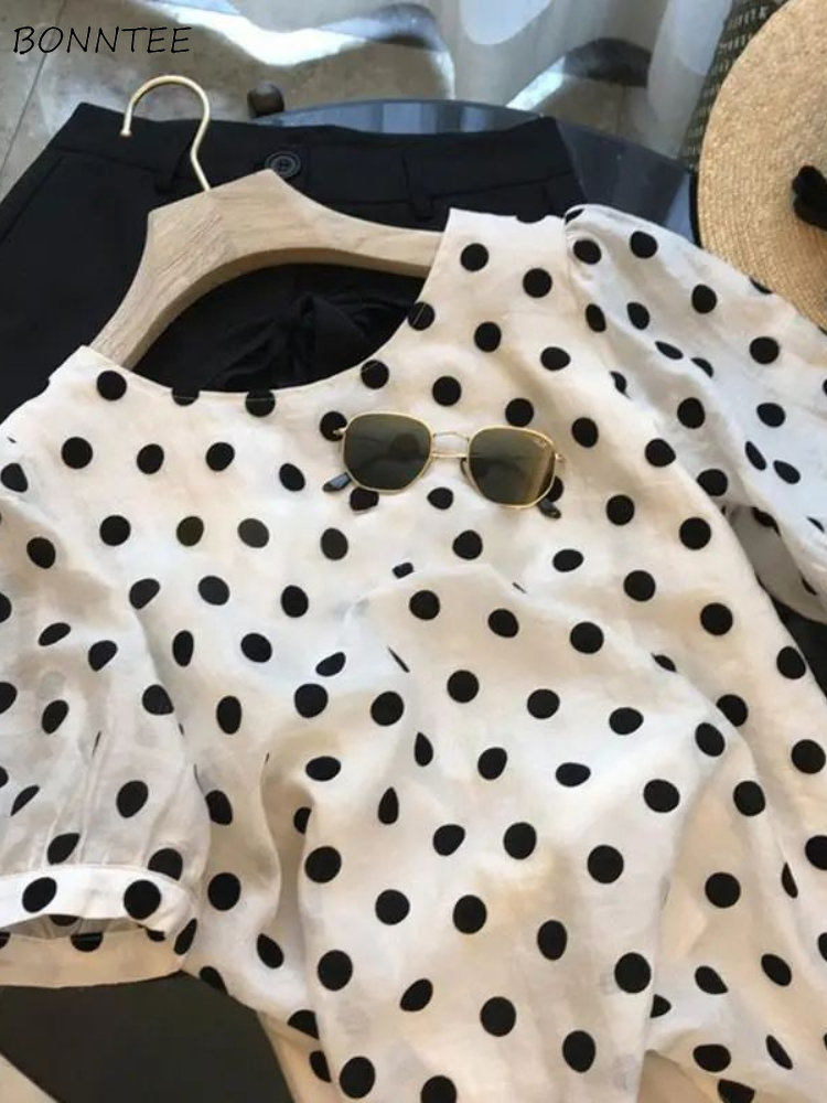 Polka Dot Blouses Women Elegan – Summer Clothing Aesthetic Bewertung und Preis