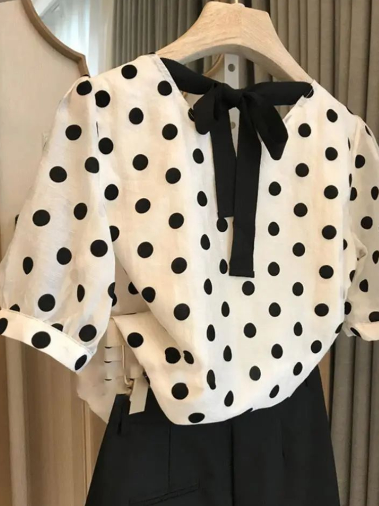 Polka Dot Blouses Women Elegan – Summer Clothing Aesthetic Bewertung und Preis