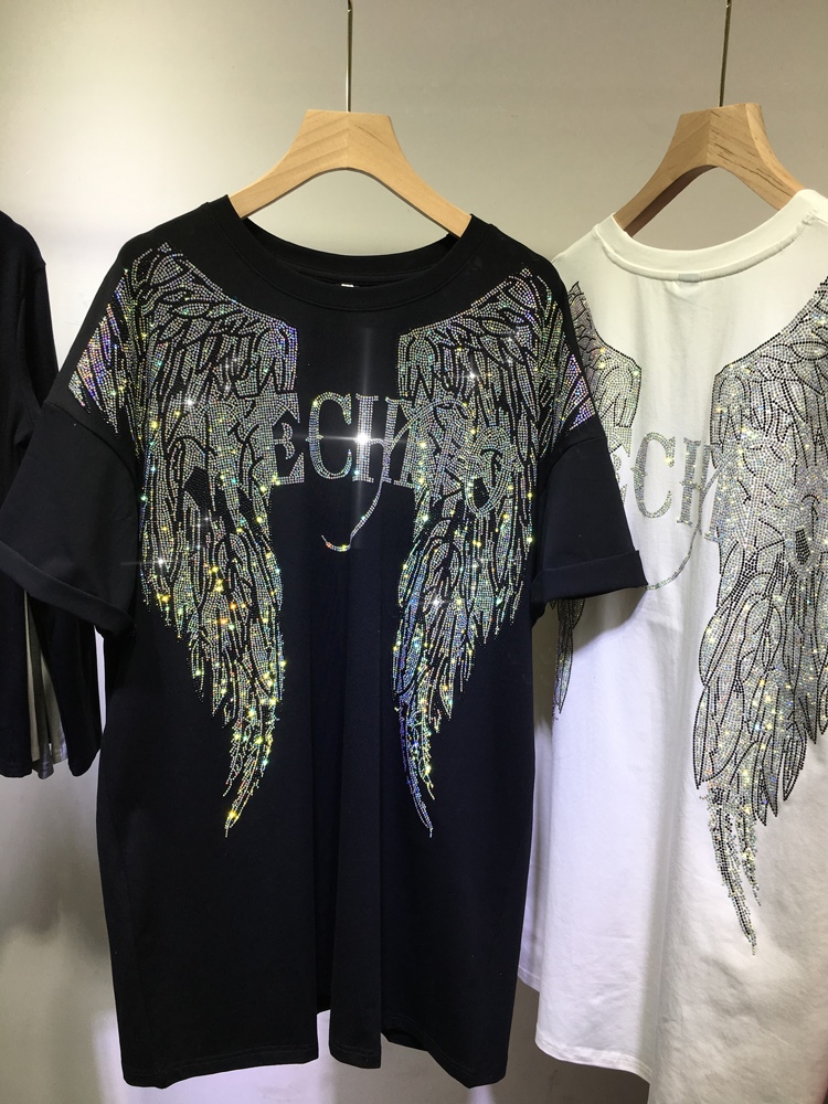 L-4XL Oversize Rhinestone Ange – Summer Clothing Brands For Women Bewertung und Preis