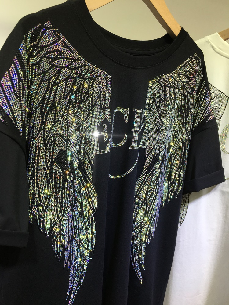 L-4XL Oversize Rhinestone Ange – Summer Clothing Brands For Women Bewertung und Preis