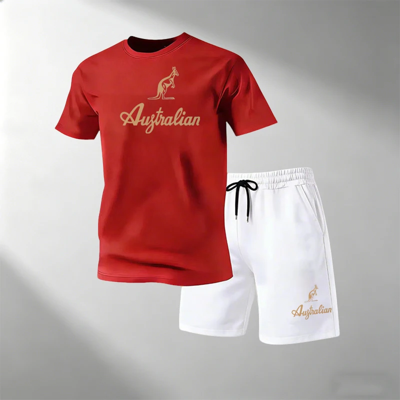 Men's Fitness T-Shirts Sets Br – Summer Gym Clothing Bewertung und Preis