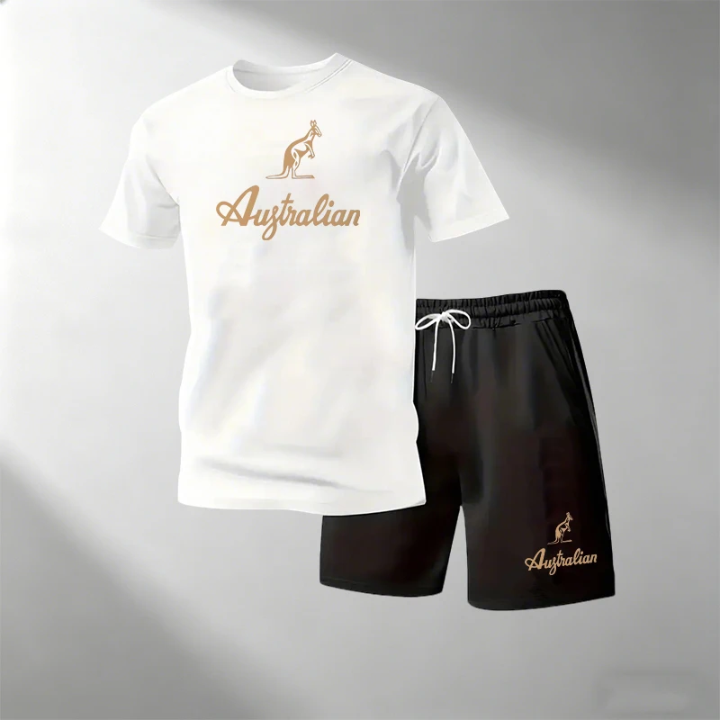 Men's Fitness T-Shirts Sets Br – Summer Gym Clothing Bewertung und Preis