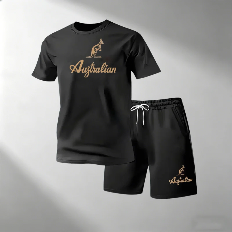 Men's Fitness T-Shirts Sets Br – Summer Gym Clothing Bewertung und Preis