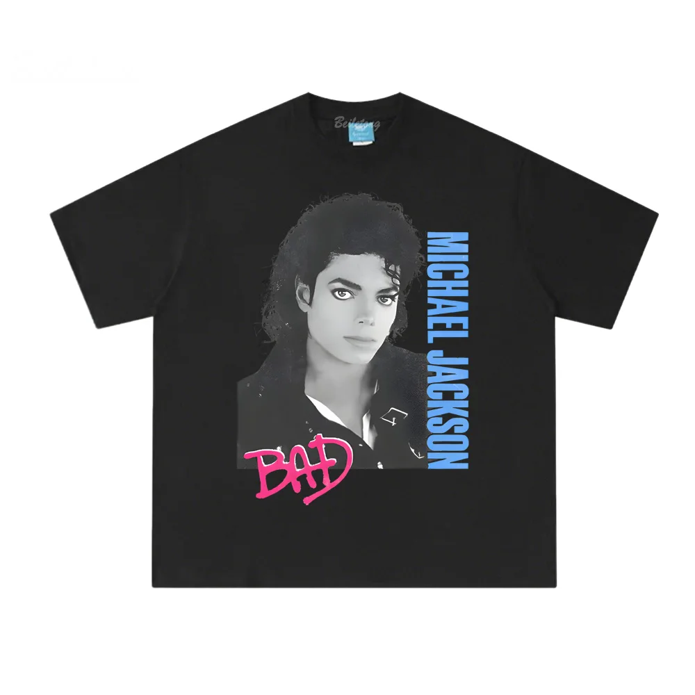 Michael Jackson Bad White Tee  – Summer Clothing Websites Bewertung und Preis