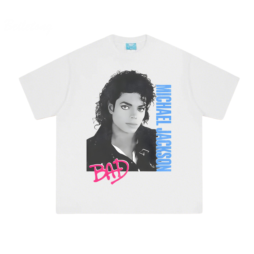 Michael Jackson Bad White Tee  – Summer Clothing Websites Bewertung und Preis