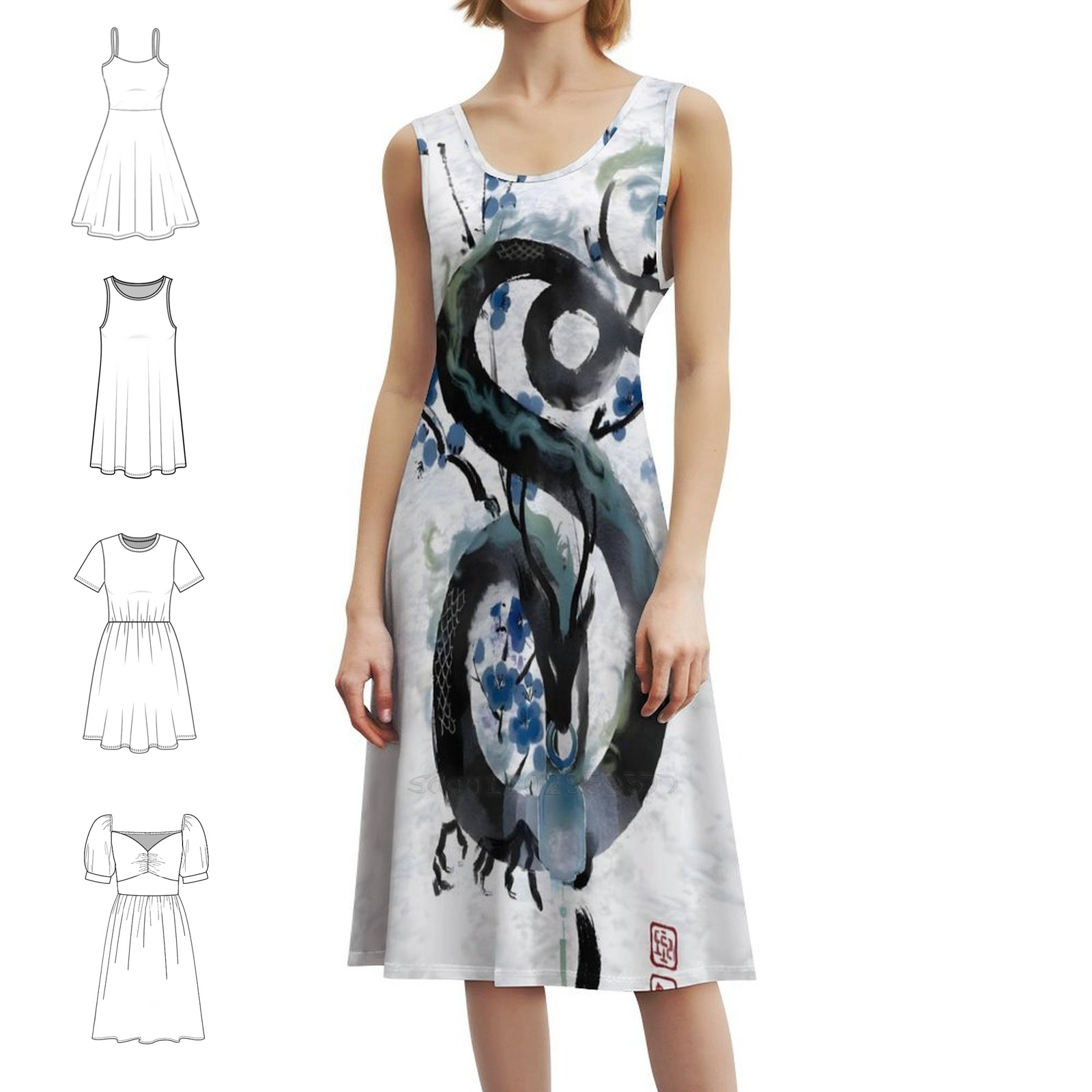 Japanese Blue Night Dragon Ink – Summer Japanese Clothing Bewertung und Preis