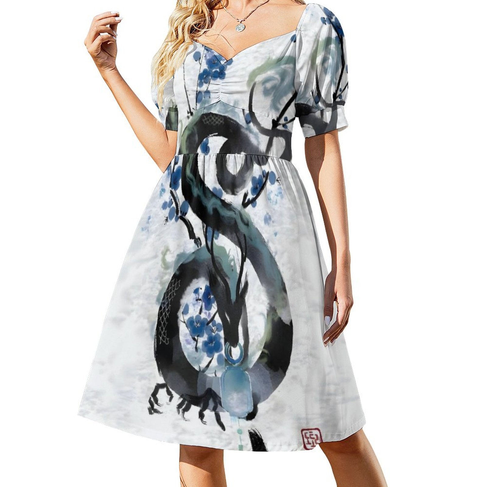 Japanese Blue Night Dragon Ink – Summer Japanese Clothing Bewertung und Preis