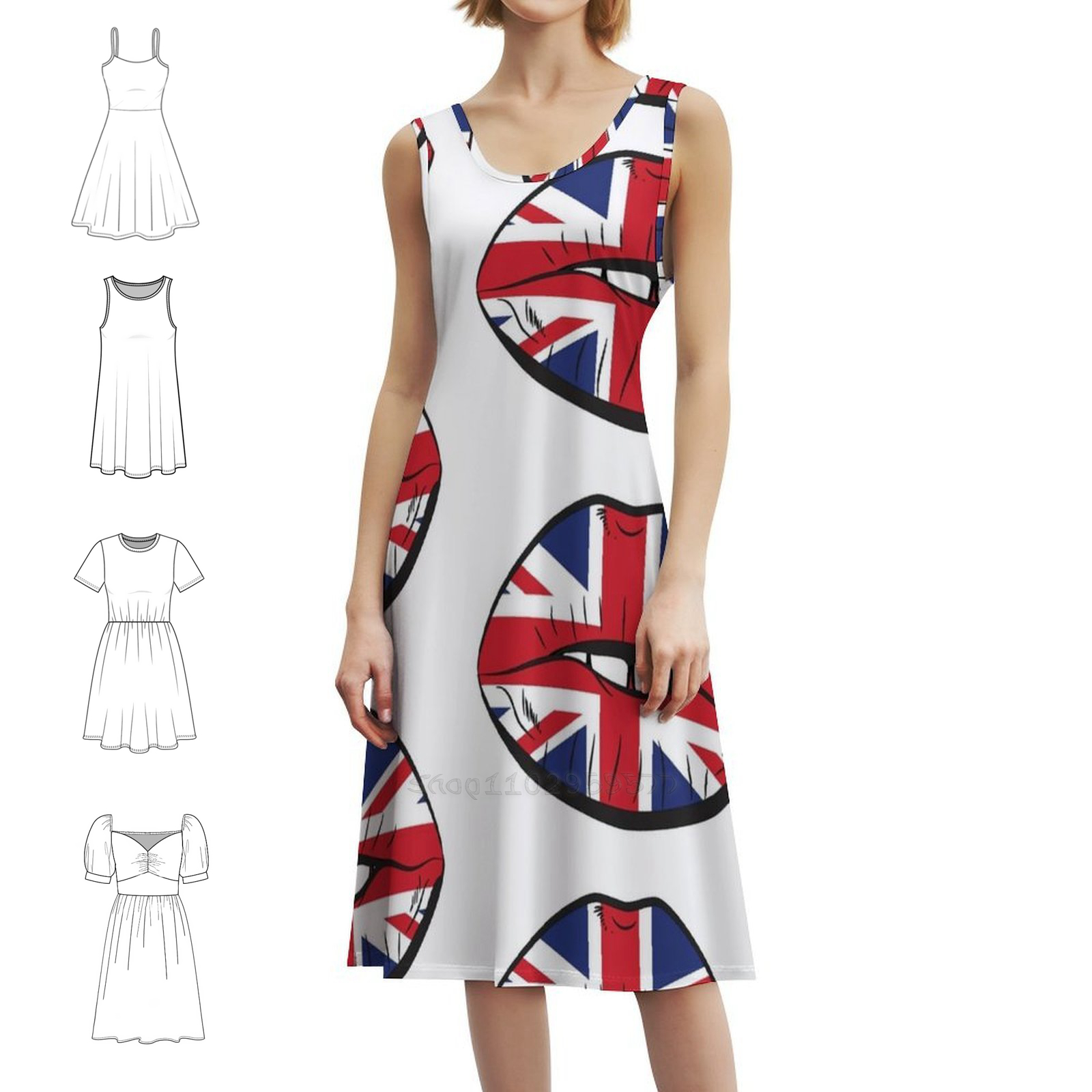 British Flag Fan Lips Uk Fan U – Summer Clothing Women Uk Bewertung und Preis