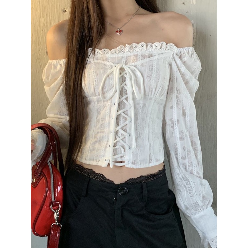 Deeptown White Lace Up Cropped – Summer Clothing Aesthetic Bewertung und Preis
