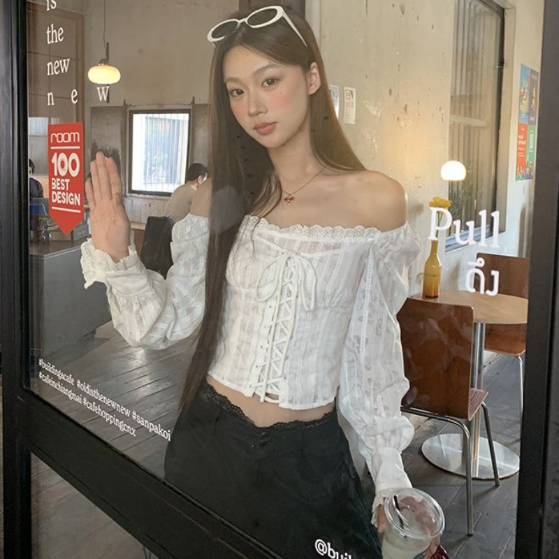 Deeptown White Lace Up Cropped – Summer Clothing Aesthetic Bewertung und Preis