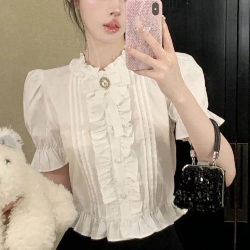 Puff Sleeve Shirts Women White – Summer Clothing Aesthetic Bewertung und Preis